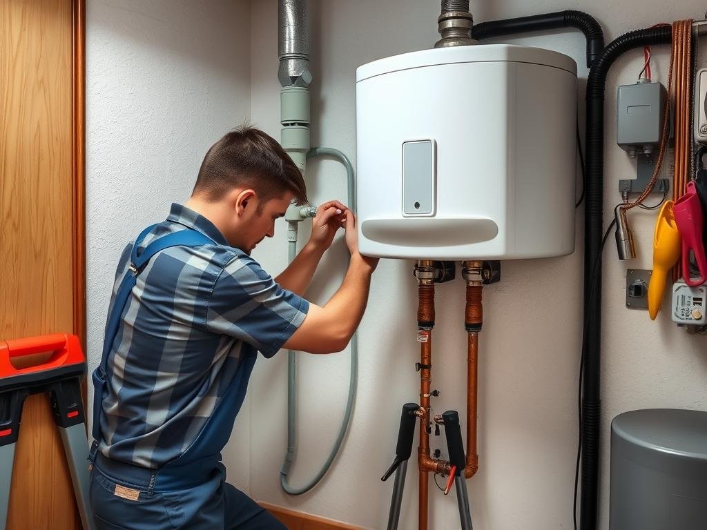 تركيب سخان مياه بواسطة معلم صحي خيران