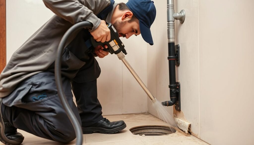 فني صحي يقوم بتسليك مجاري في منزل بالوفرة فني صحي يقوم بتسليك مجاري في منزل بالوفرة