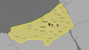 خريطة منطقة حولي بالكويت - نطاق خدمات عازل اسطح حولي