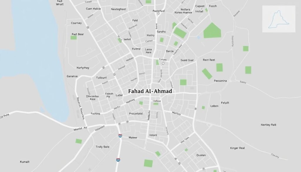خريطة منطقة فهد الأحمد بالكويت