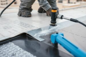 عازل مائي للأسطح حولي - تطبيق طبقة عازلة مائية على سطح مبنى عازل مائي للأسطح حولي - تطبيق طبقة عازلة مائية على سطح مبنى