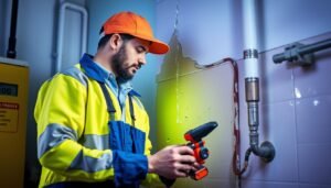 مقاول صحى يستجيب لحالة طوارئ في السباكة