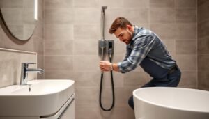 مقاول صحى يقوم بأعمال الصيانة الدورية للمرافق الصحية