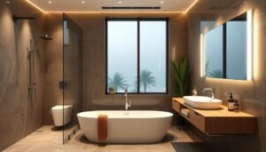 مقاول صحى يقوم بتركيب أدوات صحية حديثة