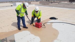 اختبار جودة عزل السطح في منطقة الدسمة باستخدام اختبار الماء