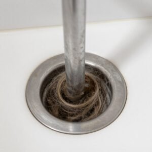 تراكم الشعر في مجاري الحمام