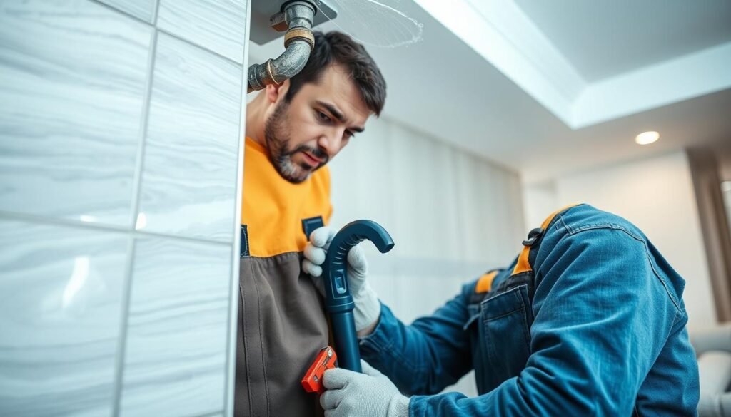 سباك في الفروانية يقوم بإصلاح تسريب مياه في منزل