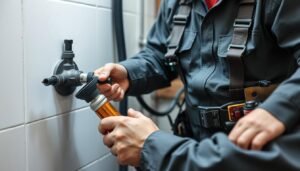 سباك محترف في الاحمدي يستخدم معدات متطورة