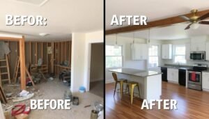 صورة قبل وبعد لمشروع تكسير وتجديد منزل صورة قبل وبعد لمشروع تكسير وتجديد منزل