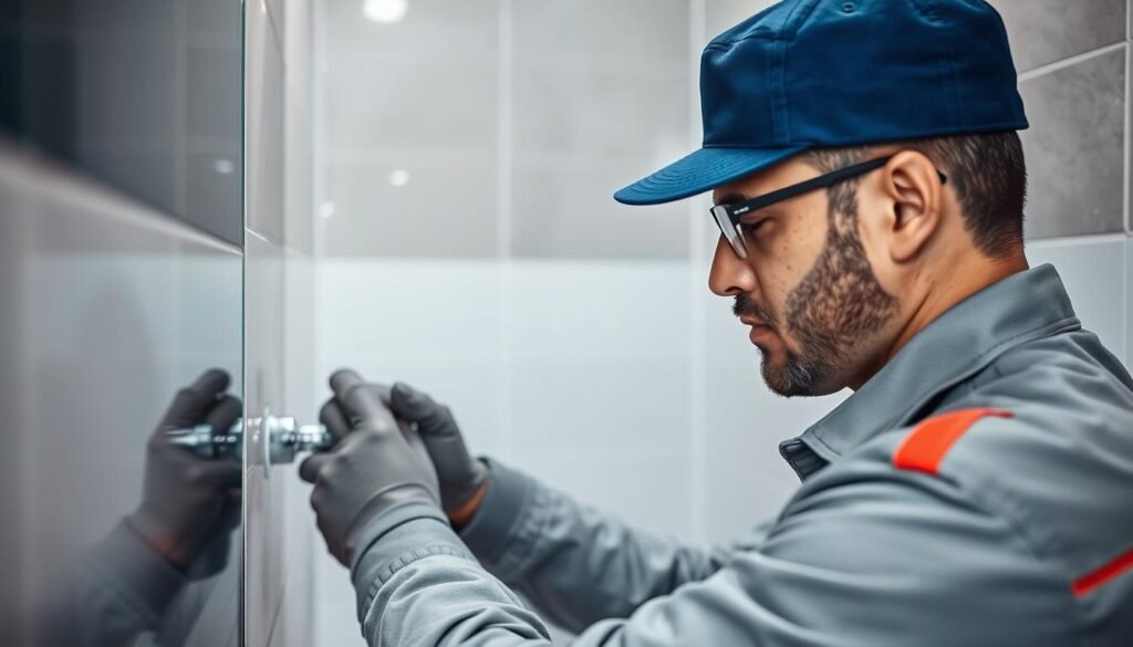 فني صحي الكويت يقوم بإصلاح تسربات المياه باستخدام معدات حديثة