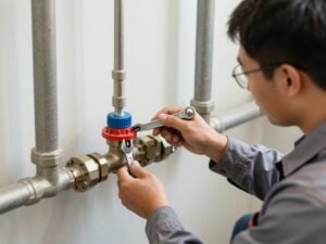 فني صحي الكويت يقوم بتركيب رداد مجاري