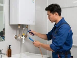 فني صحي الكويت يقوم بتركيب سخان مياه