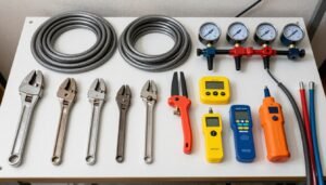 معدات وأدوات السباكة الاحترافية المستخدمة من قبل سباك محترف