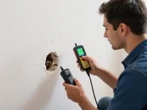 معلم سباك يكشف عن تسرب مياه باستخدام أجهزة حديثة