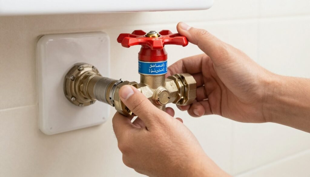 إغلاق صمام المياه الرئيسي في حالة تسرب المياه