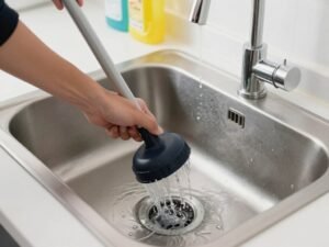 استخدام الشفاط لتسليك انسداد بسيط في حوض المطبخ استخدام الشفاط لتسليك انسداد بسيط في حوض المطبخ
