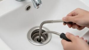 استخدام سلك التسليك اليدوي لتسليك البالوعات والأنابيب