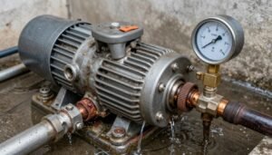 علامات تلف مضخة المياه مع تسرب ماء حول تصليح مضخات مياه