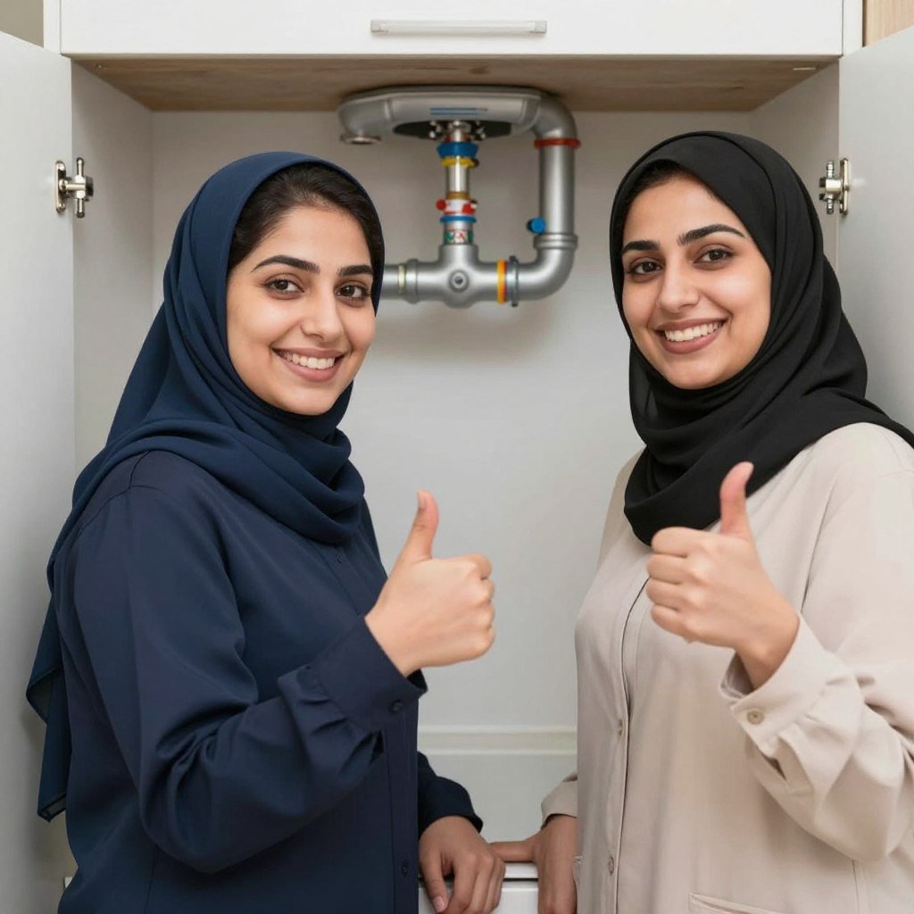 عميلة راضية عن خدمات فني صحي الكويت