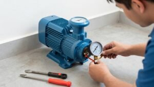 فحص أولي لمضخة المياه قبل تصليح مضخات مياه