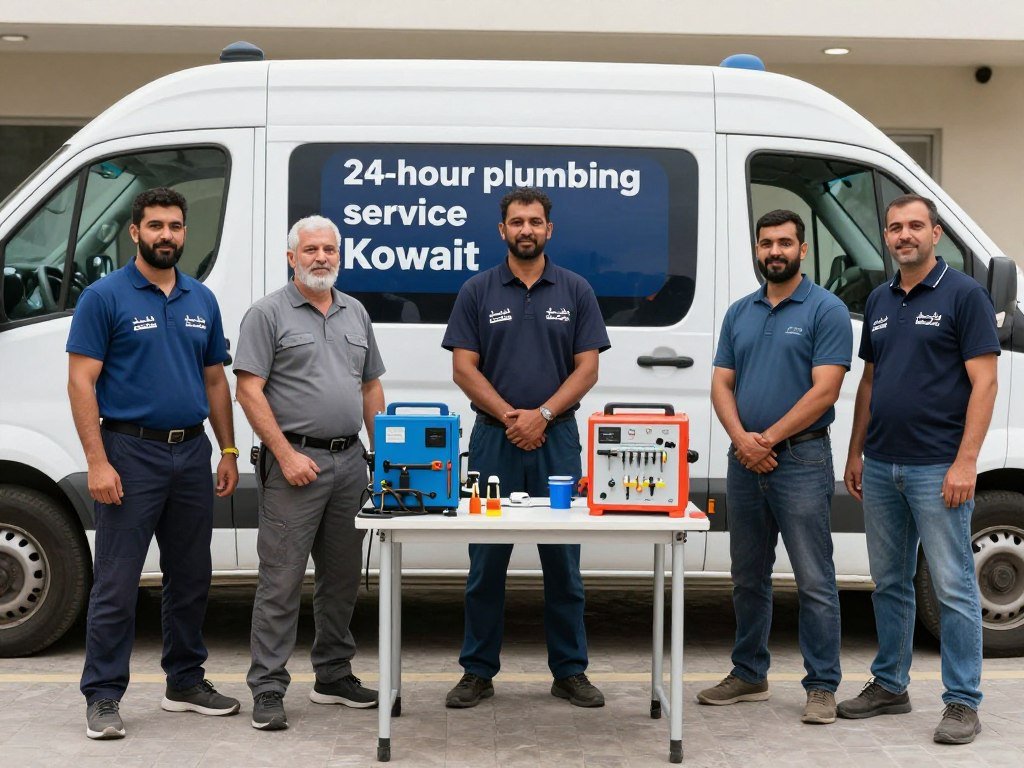 فريق سباك 24 ساعة الكويت المحترف مع معدات متطورة