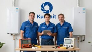 فريق متكامل من فنيي تركيب السخانات الكويت مع معدات متطورة
