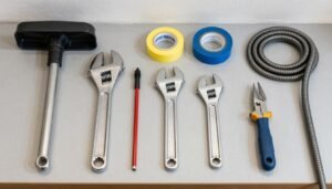 مجموعة أدوات أساسية لتصليح سباكة منزلية
