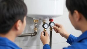 إعادة تركيب وتشغيل سخان الماء بعد التنظيف