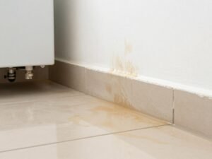 تسريب السخانات - أضرار المياه على الجدران والأرضيات