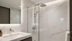 حمام حديث مجدد بالكامل مع أدوات صحية فاخرة في الكويت