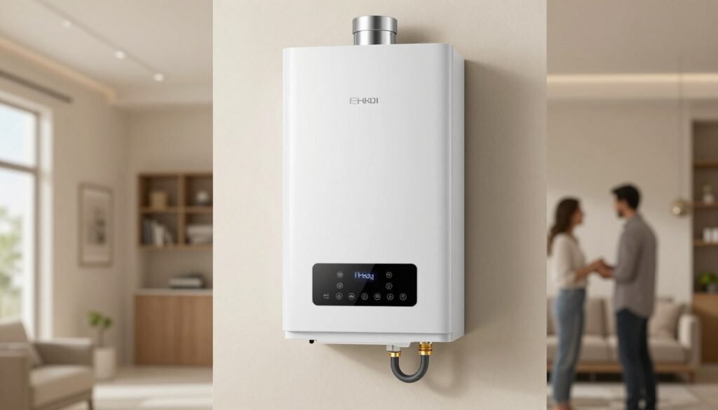 سخان مركزي حديث مثبت في منزل كويتي