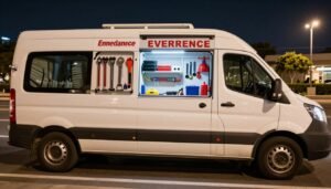 سيارة خدمة طوارئ السباكة مجهزة بالكامل