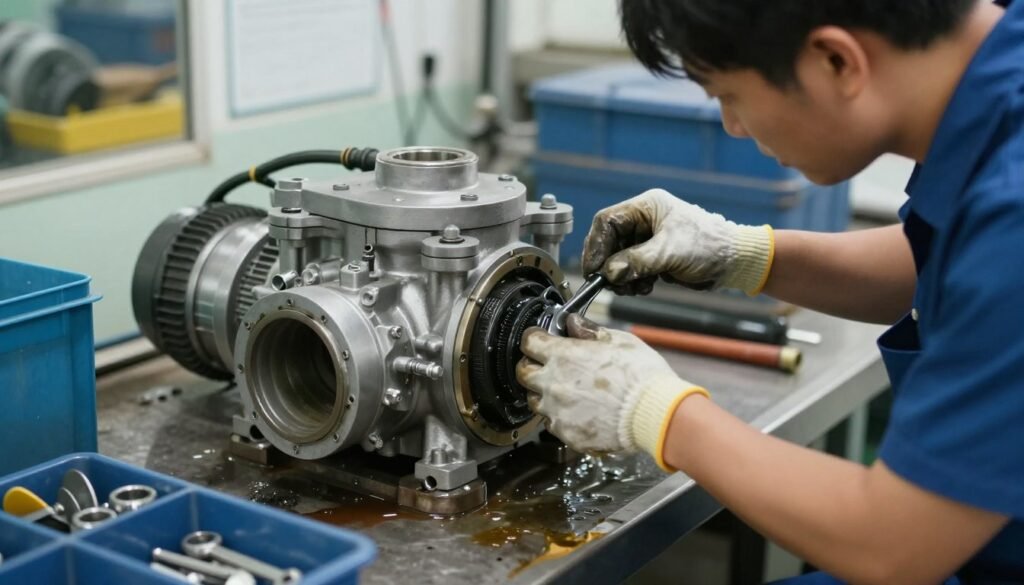 صيانة دورية لمضخة مياه من قبل فني متخصص