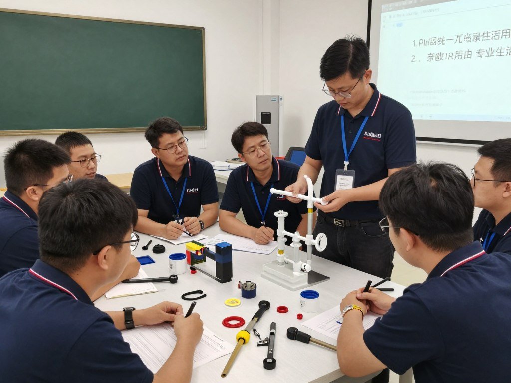 فريق فني صحي في جلسة تدريبية على أحدث تقنيات السباكة