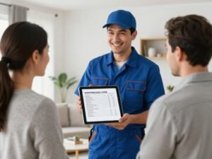 فني صحي يقدم عرض سعر للعميل في الكويت