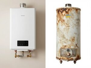 مقارنة بين سخان تمت صيانته وآخر مهمل