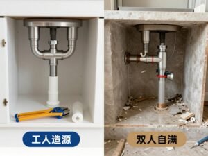 مقارنة بين عمل فني محترف وعمل غير احترافي في السباكة