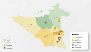 خريطة توضح مناطق خدمة السباكة في الكويت