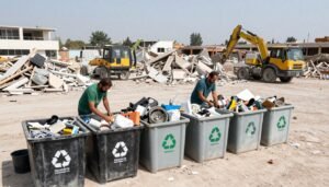 فرز مواد البناء لإعادة التدوير