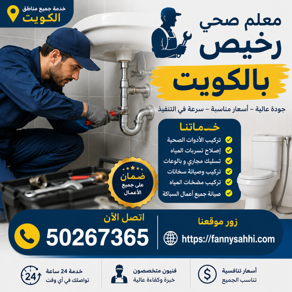 معلم صحي رخيص بالكويت يعمل على إصلاح السباكة