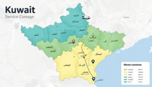 خريطة تغطية خدمات السباكة في الكويت