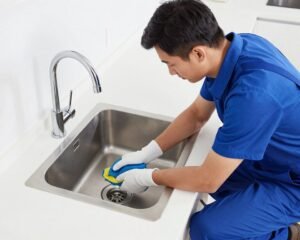 تنظيف انسداد المجاري في المطبخ