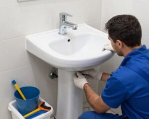صيانة أدوات صحية في حمام بالجهراء