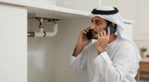 مكالمة تنسيق مع فني صحي لخدمة في الجهراء